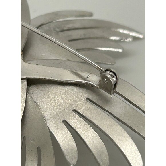 Vintage Coro Brooch Silver-Tone Abstract Starburst Pin Mid-Century Sculptural - Picture 9 of 15